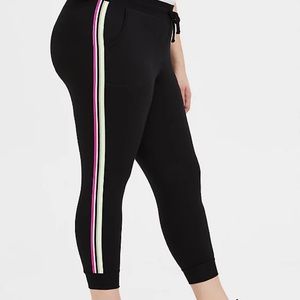 Torrid active black joggers w/ neon stripes